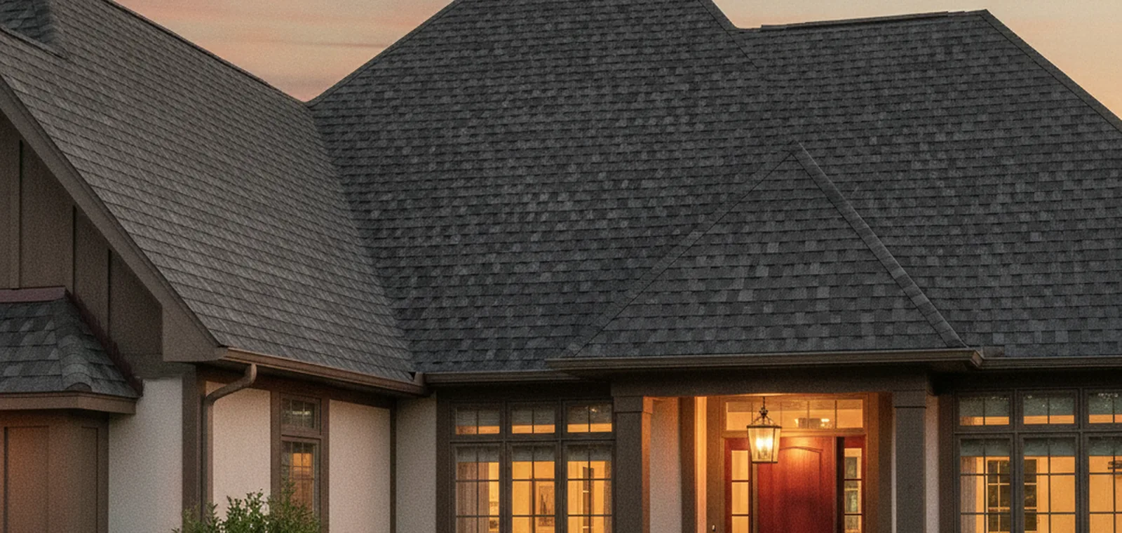 New roof at dusk — BH Roofing metro Detroit